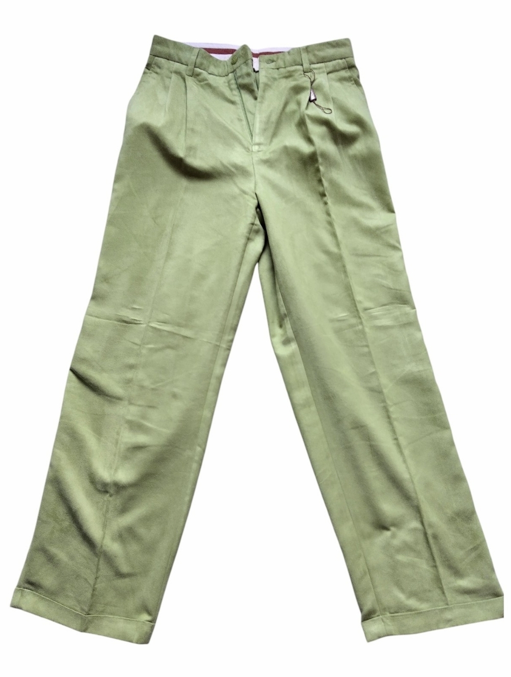 NWT Vintage Style Green Suede Feel Pants Mens 34 Trousers, Prestige